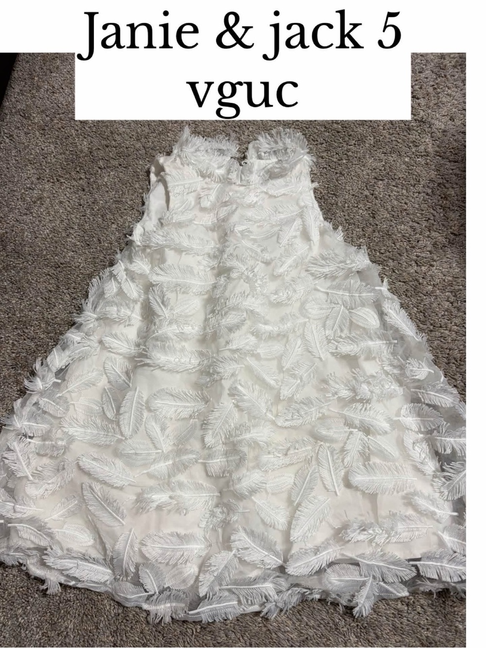 Janie and jack white feather fringe dress